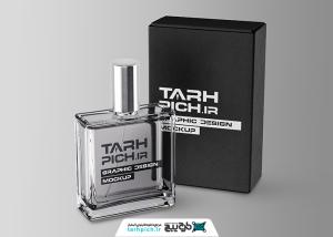 دانلود موکاپ عطر و ادکلن با جعبه و بسته بندی مشکی