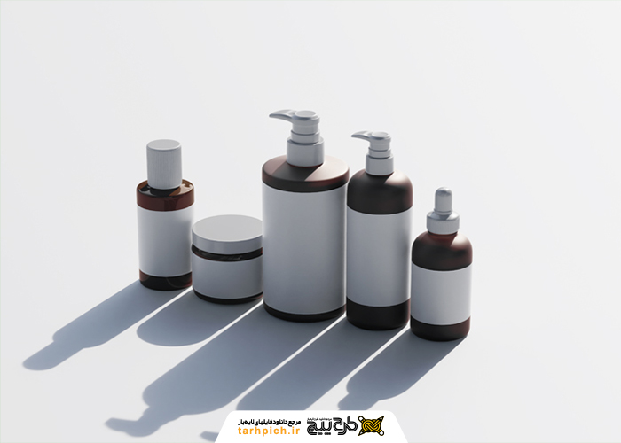 دانلود موکاپ بطری و ظروف پلاستیکی لوازم آرایشی بهداشتی از نمای های مختلف