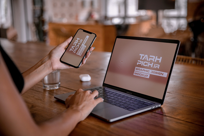 دانلود موکاپ ریسپانسیو دیوایس با نمایش گوشی و لپ‌تاپ
