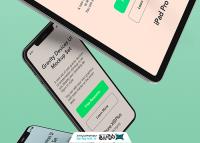 دانلود موکاپ ریسپانسیو دیوایس آیفون و آیپد معلق