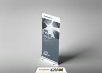 دانلود موکاپ ست رول آپ از نماهای مختلف روی سطح مات