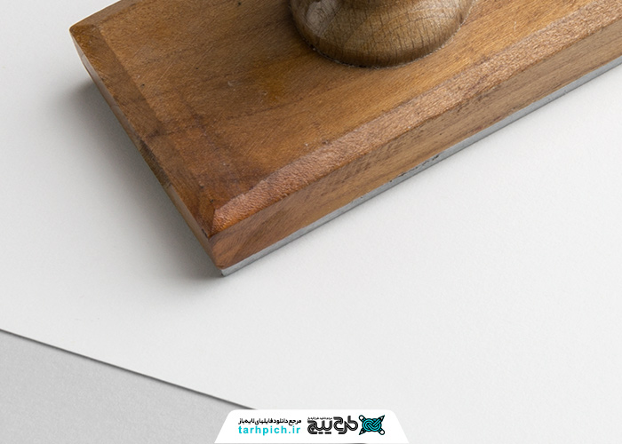 دانلود موکاپ مهر چوبی مستطیل شکل