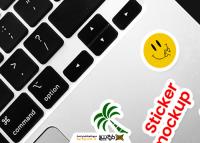 دانلود موکاپ استیکر لپتاپ با رنگ های مختلف