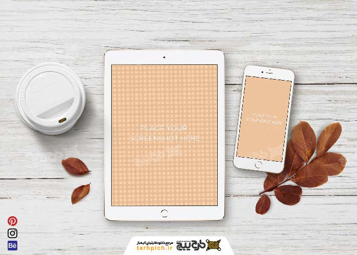 دانلود مجمو موکاپ آیپد آیفون پاییزی