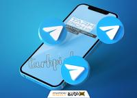 دانلود موکاپ تلگرام گوشی هوشمند با سه آیکون سه‌بعدی