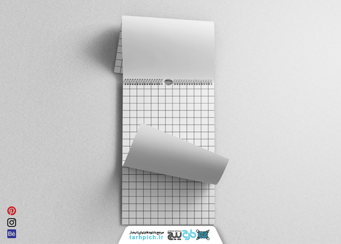 دانلود موکاپ تقویم دیواری استیل نقره ای