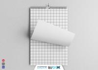 دانلود موکاپ تقویم دیواری استیل نقره ای