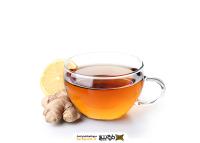 دانلود تصویر استوک چای سیاه در کنار زنجبیل و لیمو