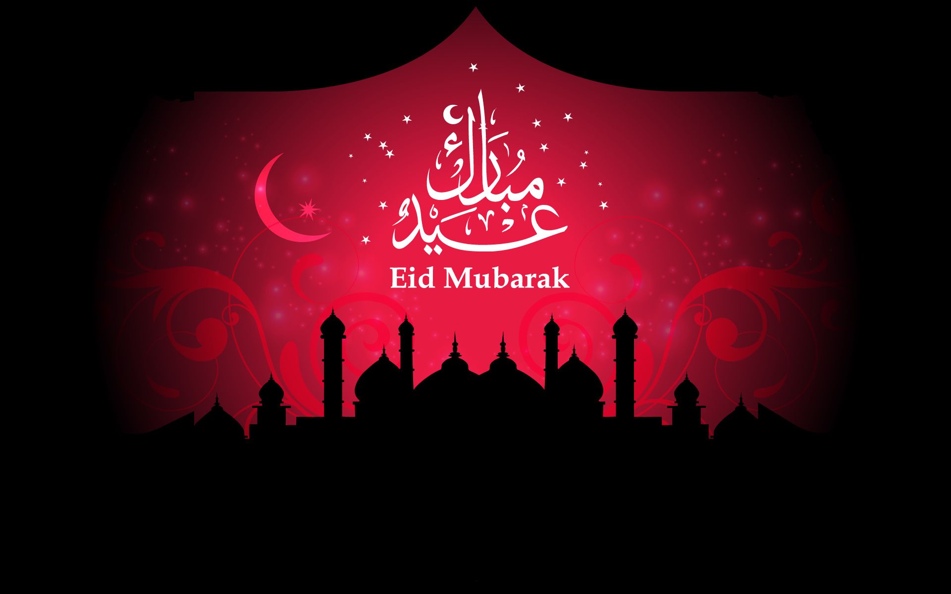 دانلود تصویر استوک پیام تبریک ویژه عید فطر با بکگراند قرمز