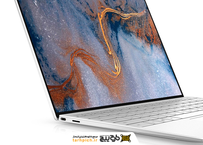 دانلود تصویر استوک لپ تاپ نقره‌ای دل XPS 13
