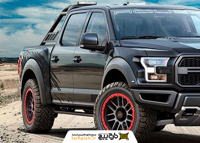 دانلود تصویر استوک ماشین آفورد F-150 رپتور مشکی