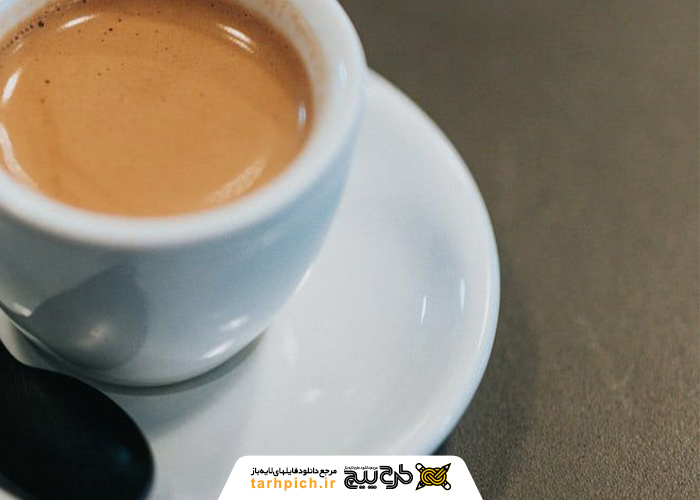 دانلود تصویر استوک فنجان سفید قهوه اسپرسو