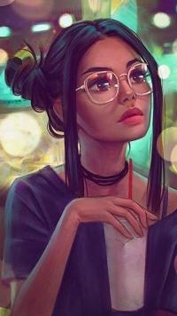 دانلود تصویر استوک پروفایل دخترونه زیبا با عینک