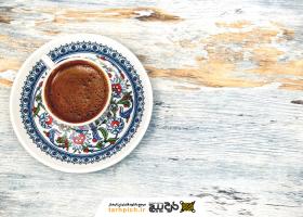 دانلود تصویر استوک فنجان قهوه ترک با طرح آبی