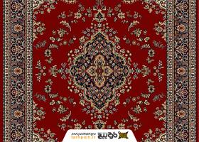 دانلود تصویر استوک تکسچر فرش ایرانی قرمز رنگ