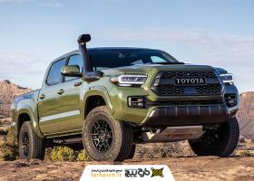 دانلود تصویر استوک ماشین تویوتا تاکوما TRD pro با رنگ زیتونی