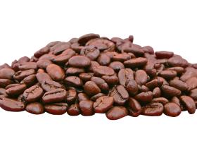 دانلود تصویر دور بری شده دانه های قهوه ریخته شده روی زمین