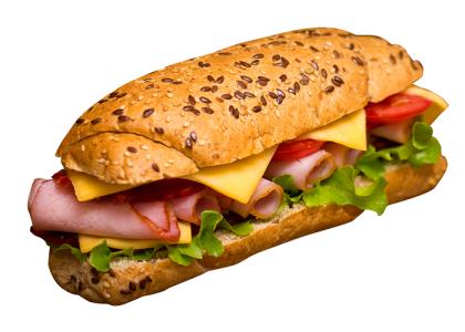 دانلود تصویر دوربری شده ساندویچ کالباس با نون باگت