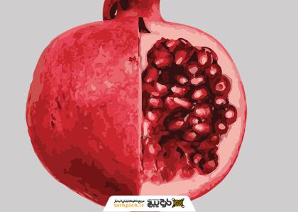 دانلود تصویر انار دوربری قاچ خورده زیبا