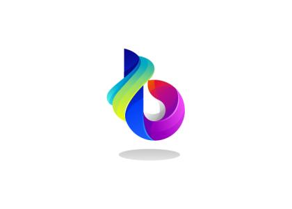 لوگو بی انگلیسی کوچک رنگین کمانی