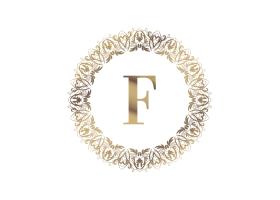 دانلود لوگو آماده حرف f انگلیسی داخل دایره با طرح سنتی