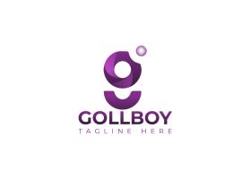 دانلود طرح لوگو G انگلیسی با نماد لبخند بنفش