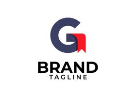 دانلود لوگو G بزرگ طوسی رنگ با ربان قرمز