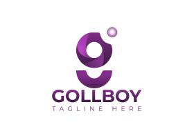 دانلود طرح لوگو G انگلیسی با نماد لبخند بنفش