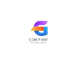 دانلود لوگو حرف جی انگلیسی با مستطیل نارنجی