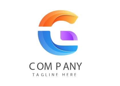 لوگو انگلیسی حرف G با فرمت فانتزی و رنگی