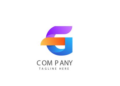 لوگو حرف جی انگلیسی با مستطیل نارنجی