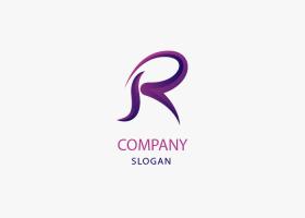 دانلود لوگو فانتزی R انگلیسی بنفش رنگ