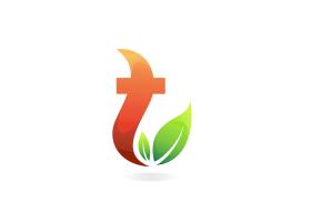 دانلود لوگو آماده حرف T کوچک با برگ گل