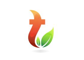 دانلود لوگو آماده حرف T کوچک با برگ گل