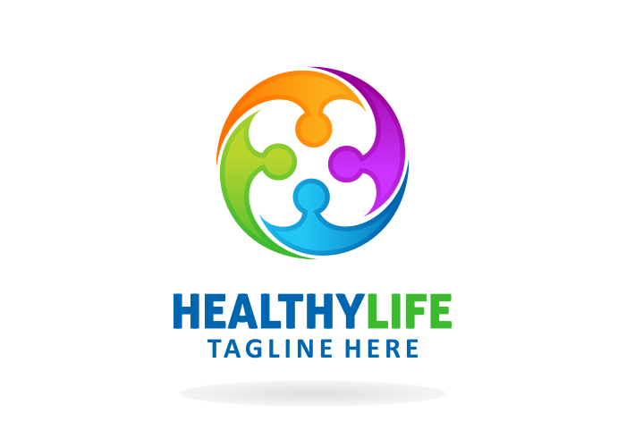 دانلود طرح لوگو آماده شنا با تصویر چهار آدمک