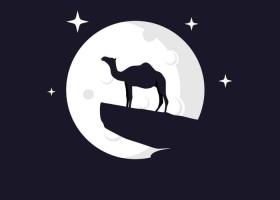 دانلود طرح لوگو شتر در ماه با ستاره