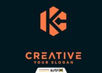 دانلود طرح لوگو حرف k انگلیسی در چند ضلعی