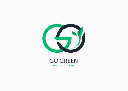 دانلود طرح لوگو آماده فروشگاه ارگانیک با نوشته GO