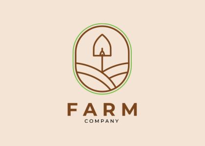 دانلود لوگو مینیمال مزرعه با طرح گل ساده شده