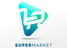 دانلود لوگو مینیمال سوپر مارکت با تصویر سبد